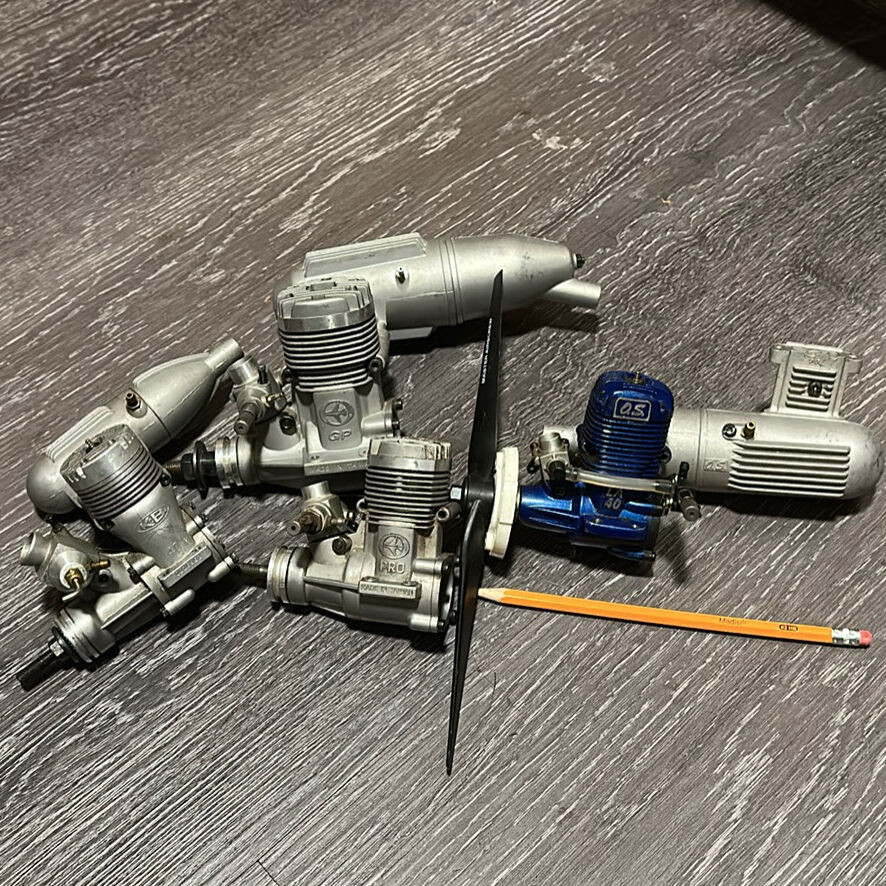 5 RC Glow Engines – OS, GP, K&B + Prop