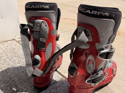 Scarpa Denali TT Alpine Touring Ski Boots - Red/Grey
