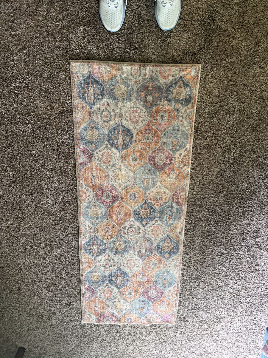 Multi-Color Medallion Pattern Runner Rug - Reversible, Bohemian Style, UsedGood