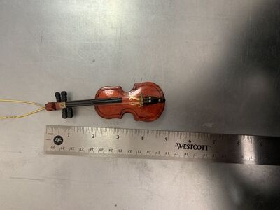 Miniature Violin Cello String Instrument Doll Wood