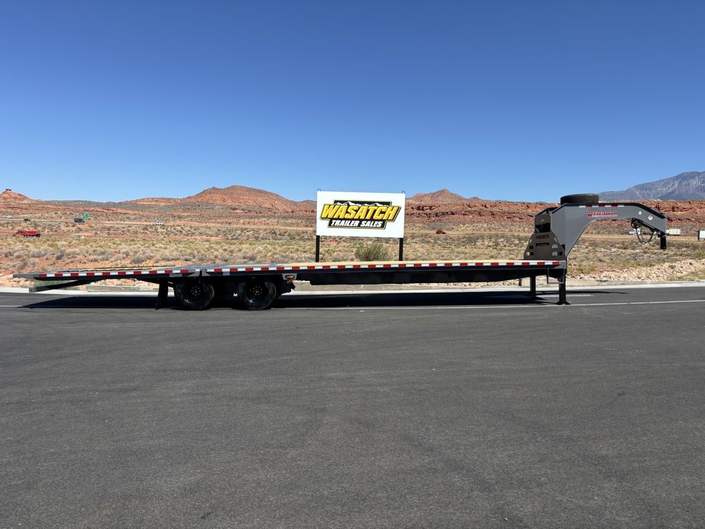2026 Midsota Gray 8.5X36 Dual Gooseneck Flatbed with Hydraulic Dovetail 23K
