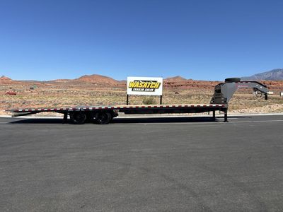 2026 Midsota Gray 8.5X36 Dual Gooseneck Flatbed with Hydraulic Dovetail 23K