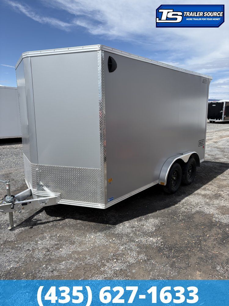7.5x14 Alcom EZ Hauler XLT Aluminum Enclosed Cargo Trailer - 7'0" Interior - 3.5K GVWR - .080 PolyCor, Rear Spoiler w/ Load