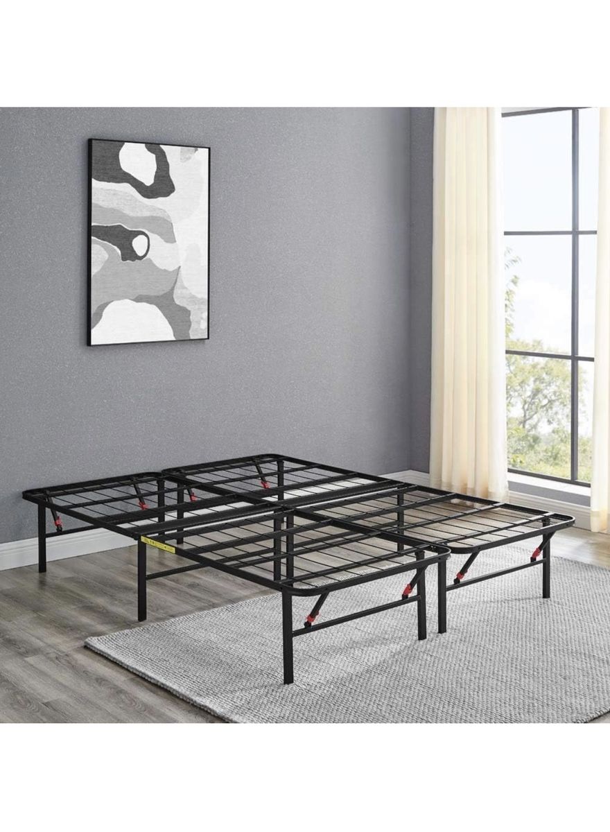 Foldable King Size Heavy-Duty Metal Bed Frame – Like New
