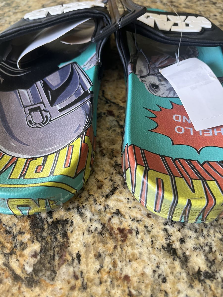 Ground Up Star Wars The Mandalorian Comic Print Slide Sandals Size 12 New