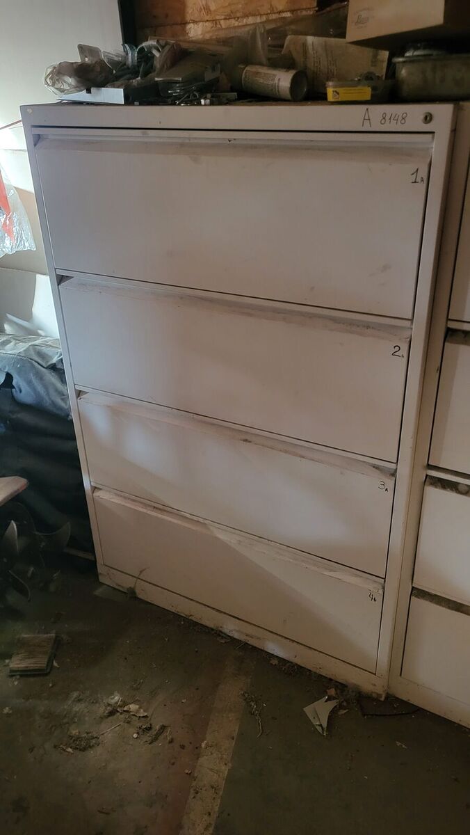 4 Drawer White Lockable Lateral File Cabinet