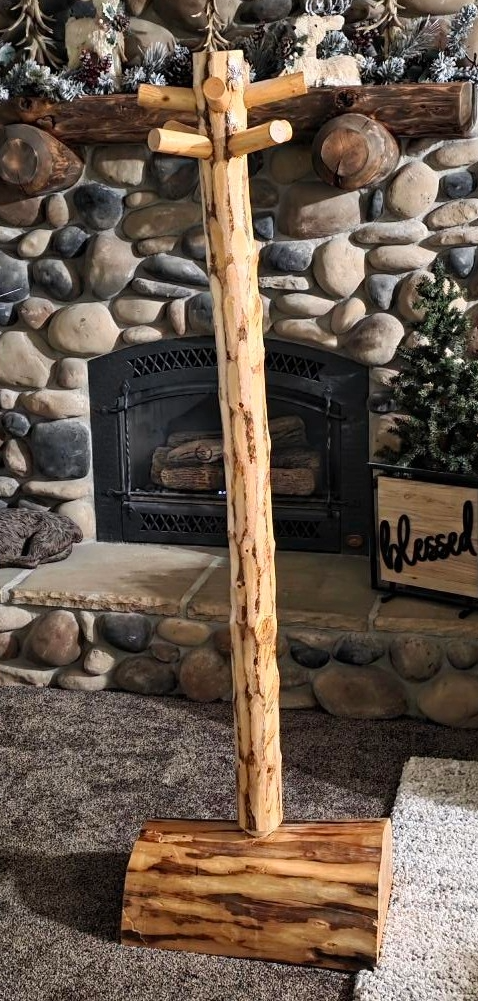 Log Coat Rack