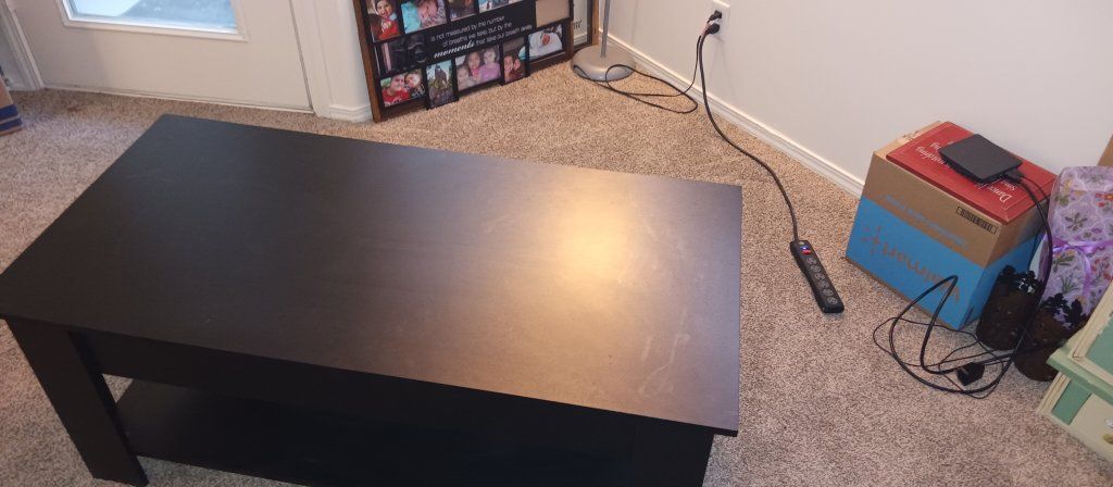 Modern Black Lift-Top Coffee Table with Storage for Living Room
