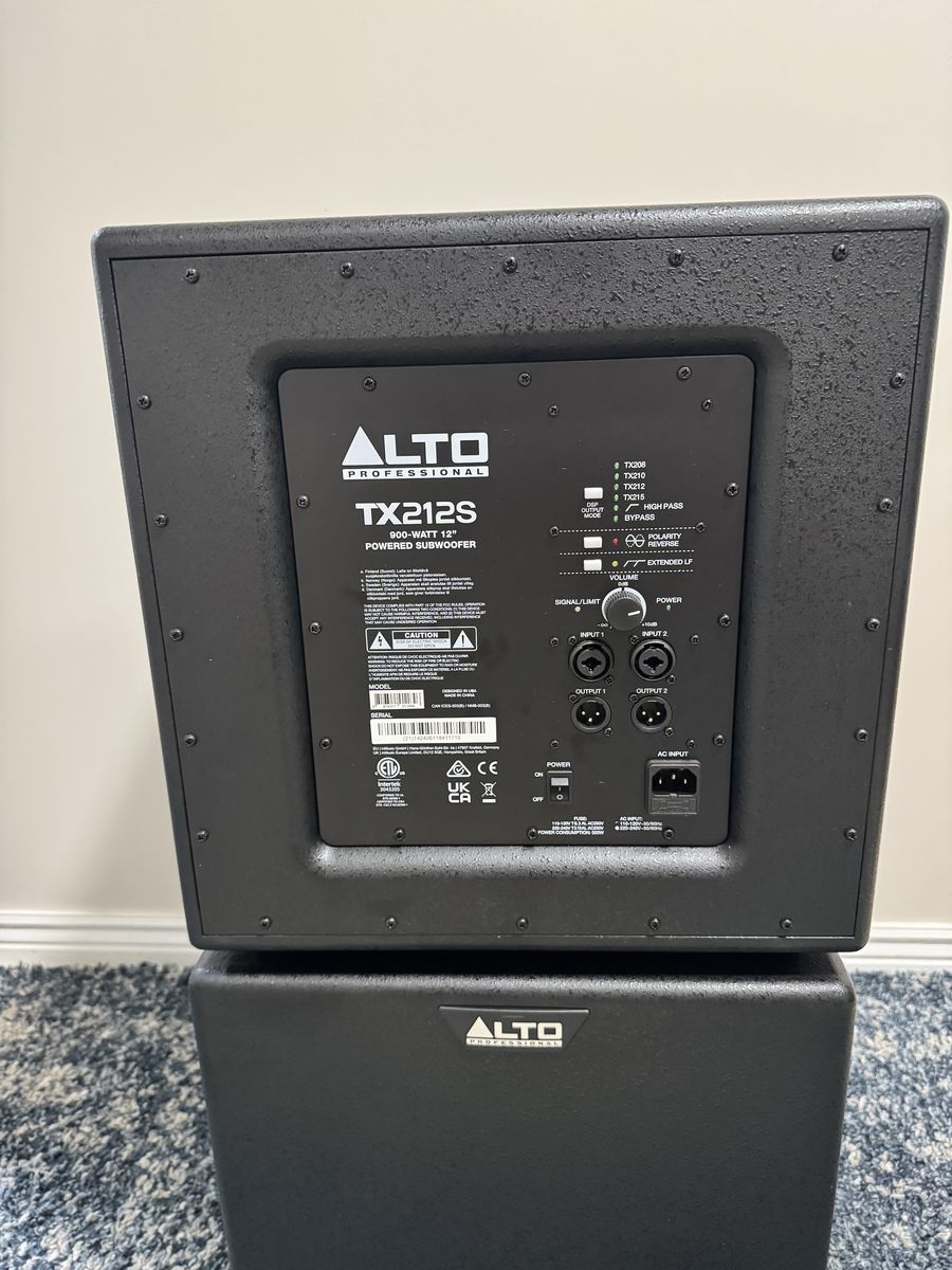 Pair of alto professional TX 212S subs (like new)