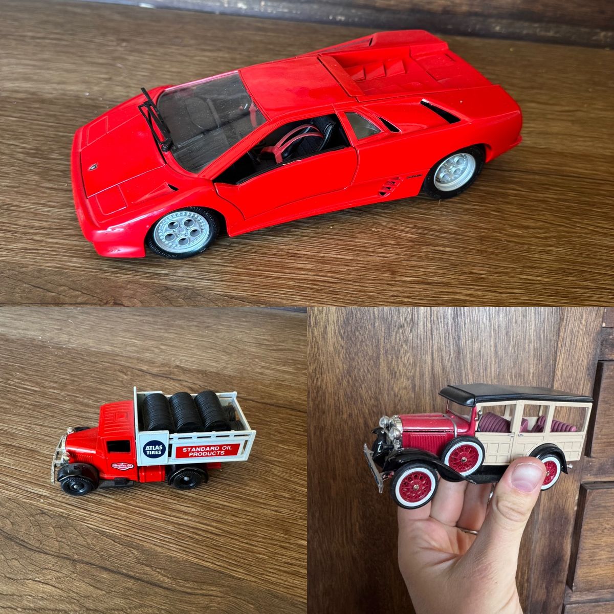 Model Cars Ford Lamborghini and Tire Truck