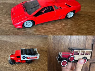 Model Cars Ford Lamborghini and Tire Truck