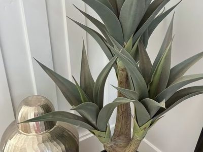 Artificial Potted Agave Plant Accent Decor