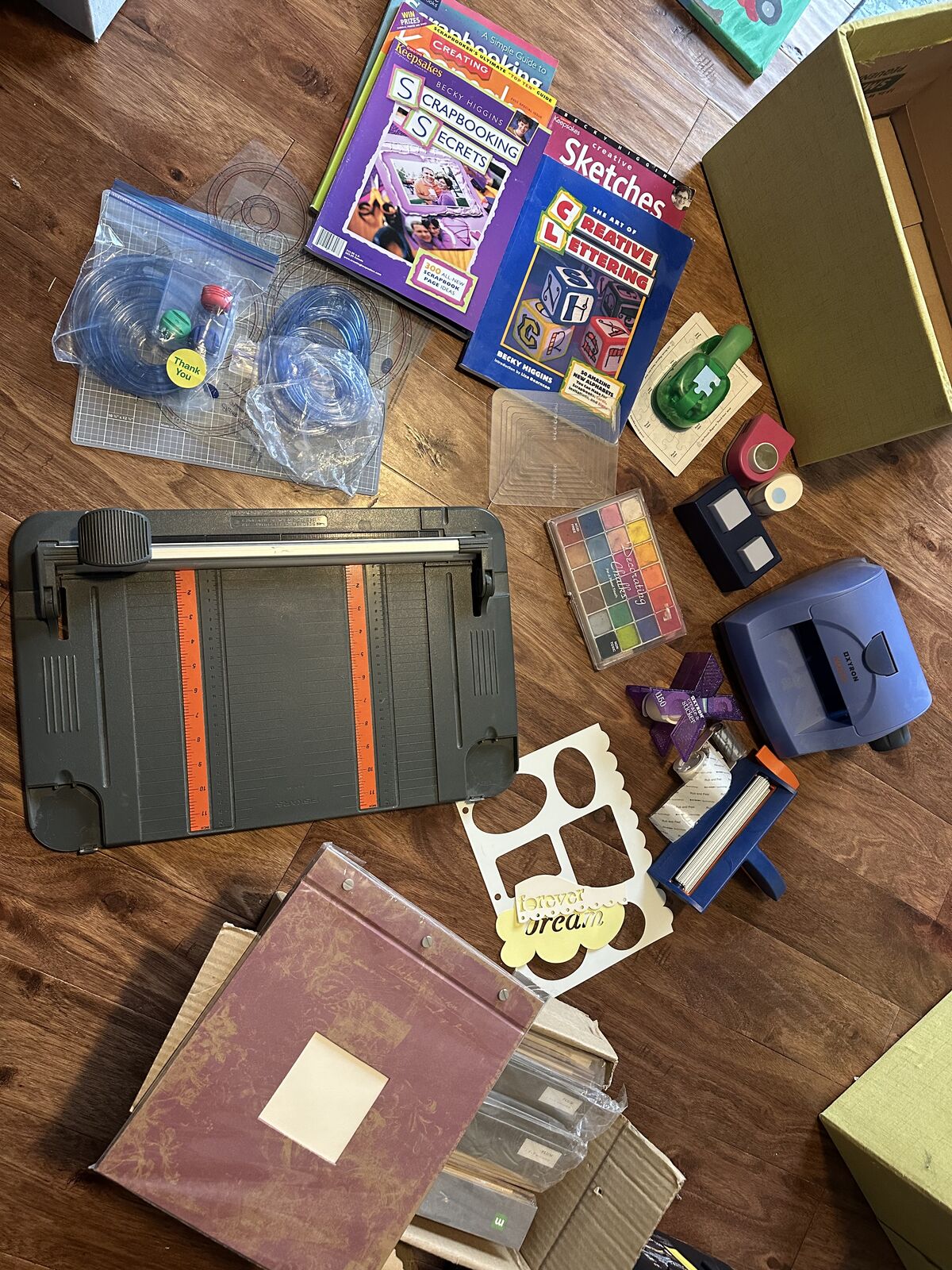 Scrapbook supplies with scrapbooks