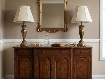 Pair of Art Deco Brass Table Lamps Neoclassical