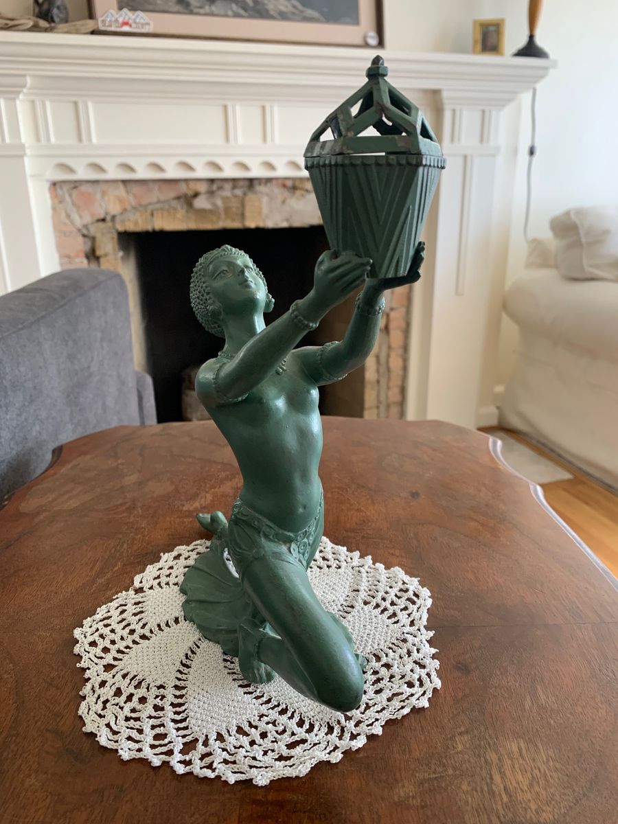 1920s French sculpture incense burner.