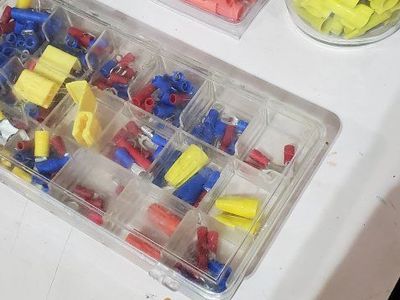 Assorted Electrical Connectors & Wire Nuts - Red, Blue, Yellow, Green