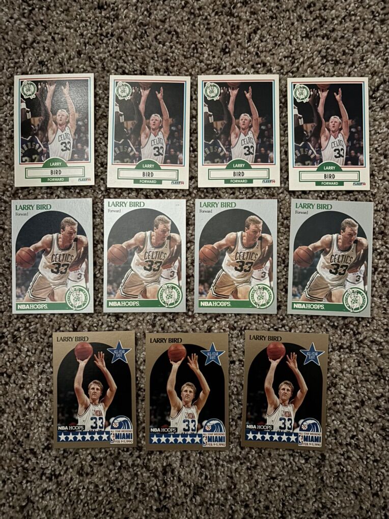 Larry Bird Base Cards From 1990 12 Lot