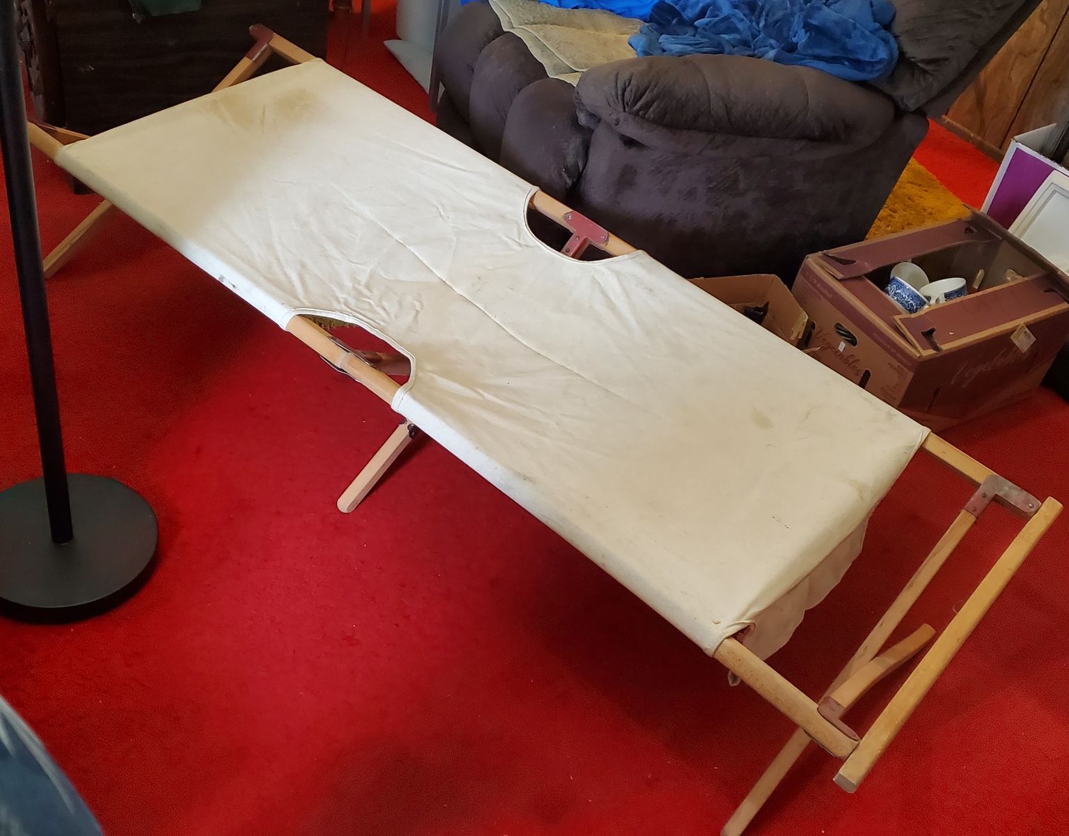 Vintage Army Cot & Bag