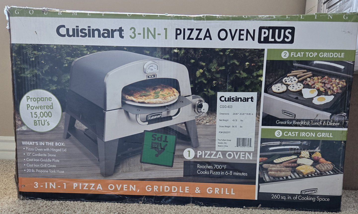 BRAND NEW 3-in-1 Cuisinart Pizza Oven Plus Bundle