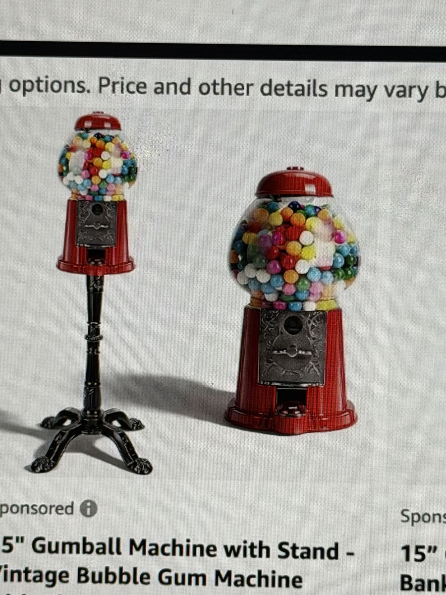 Retro Gumball Machine with Stand can set for selling via coins or for free gains of item inside