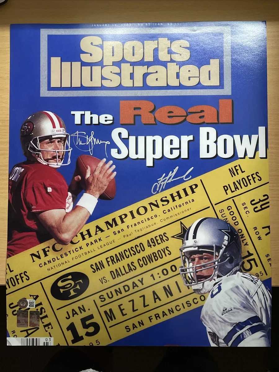Autographed Print Steve Young/Troy Aikman COA Included