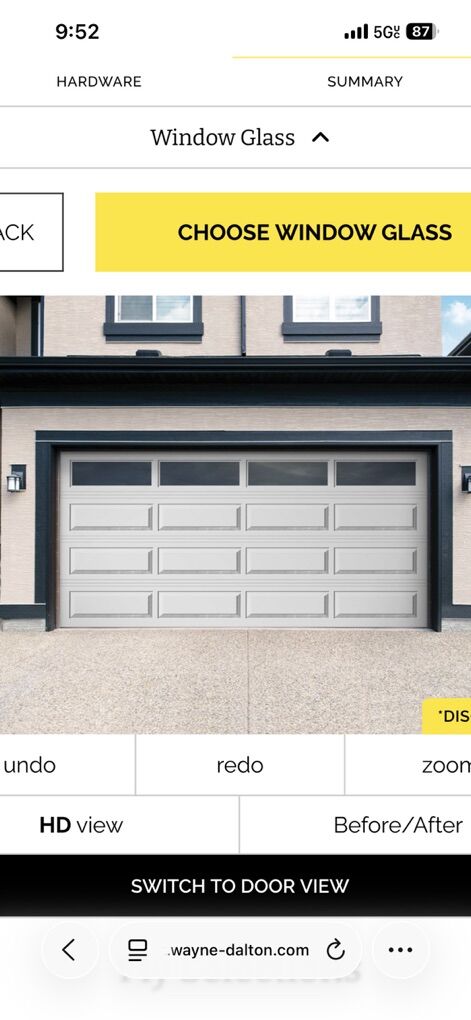 16x8 White Garage Door