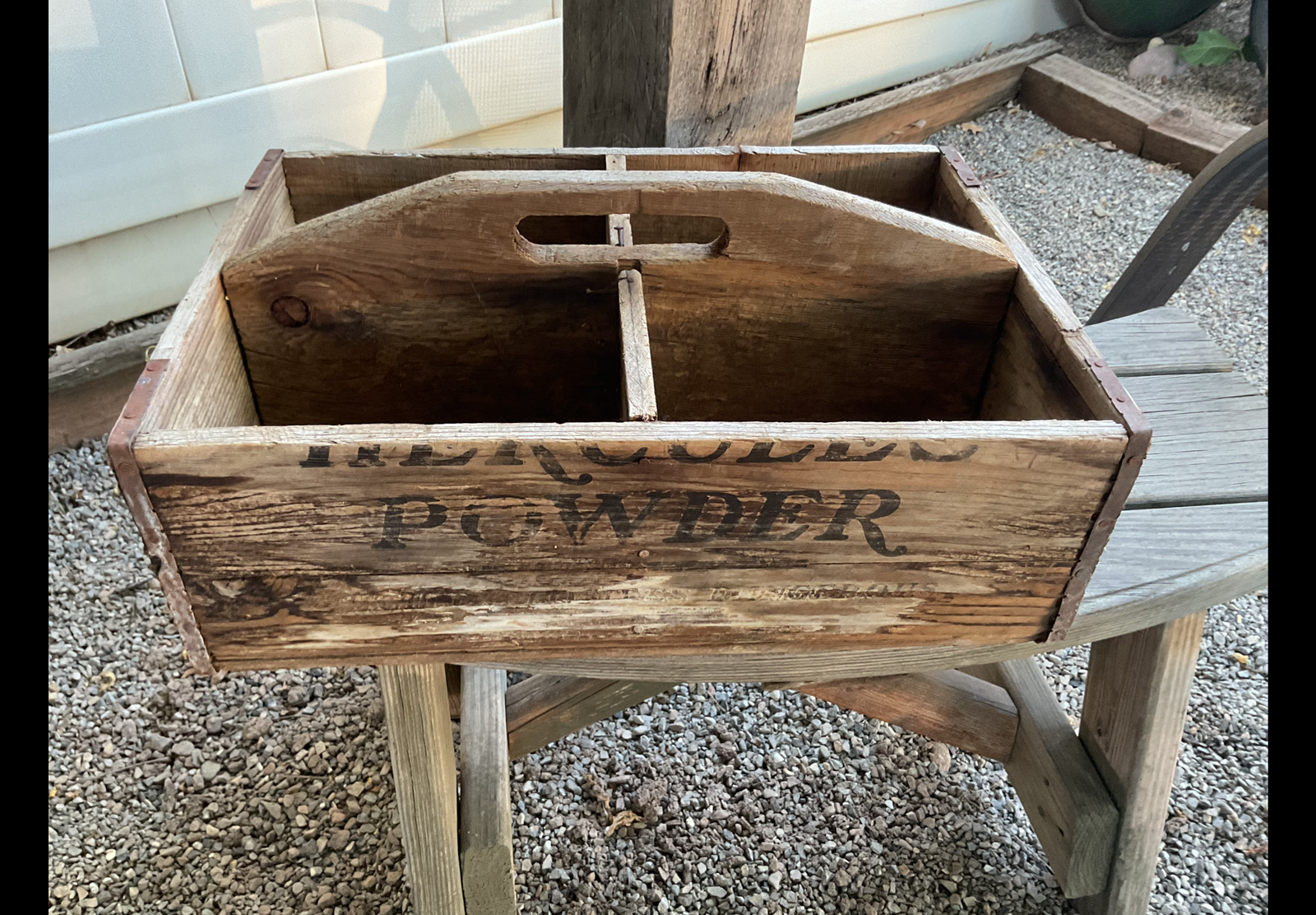 VTG Hercules Powder Wood Crate W/ Divider & Wood Handle