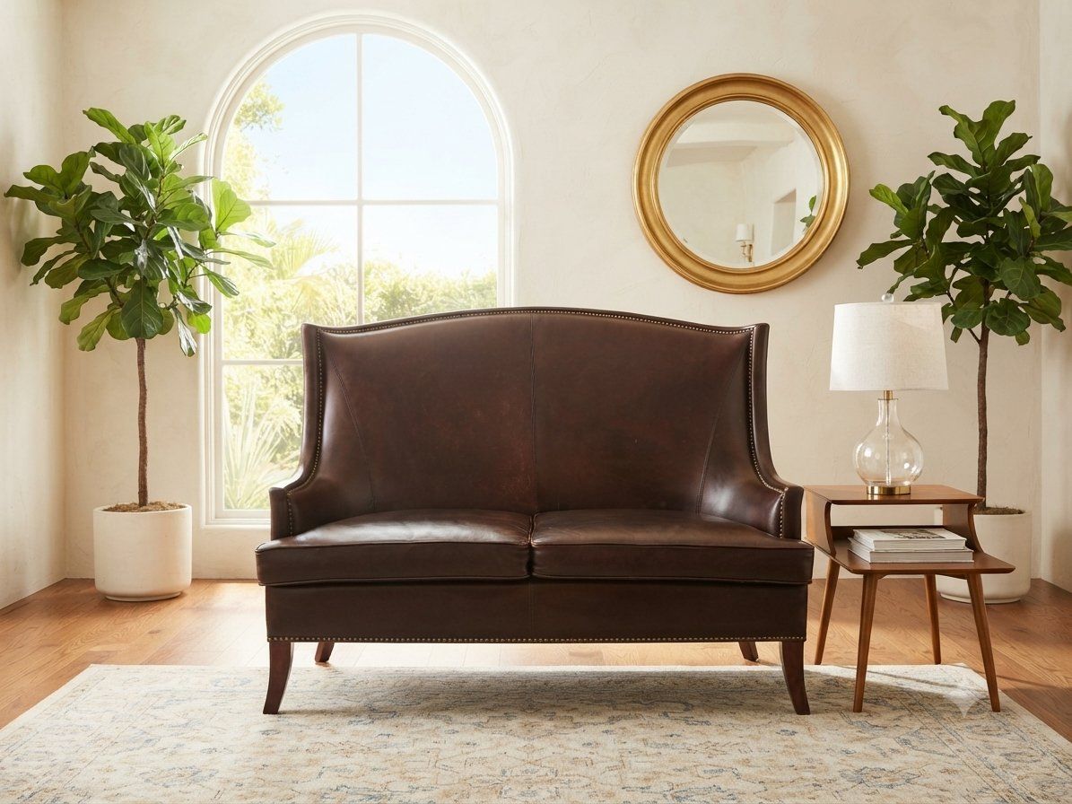 Genuine Leather Heathrow Settee by Bombay Company | Sofa | Couch