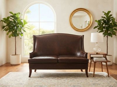 Genuine Leather Heathrow Settee by Bombay Company | Sofa | Couch
