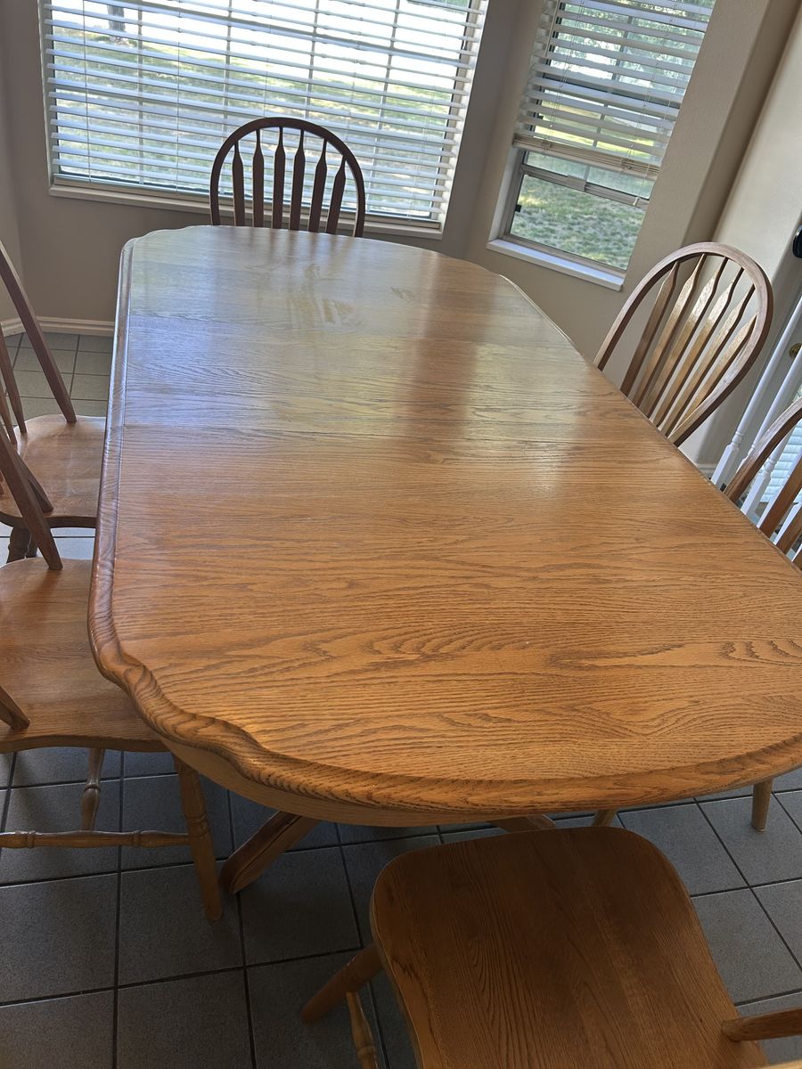 Solid oak dining table