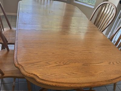 Solid oak dining table