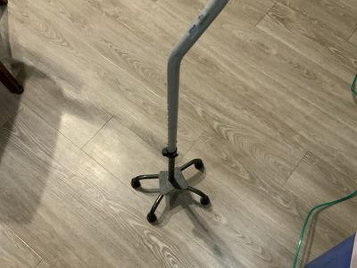 Drive Medical Quad Cane - Gray/Black, Adjustable, Small Base