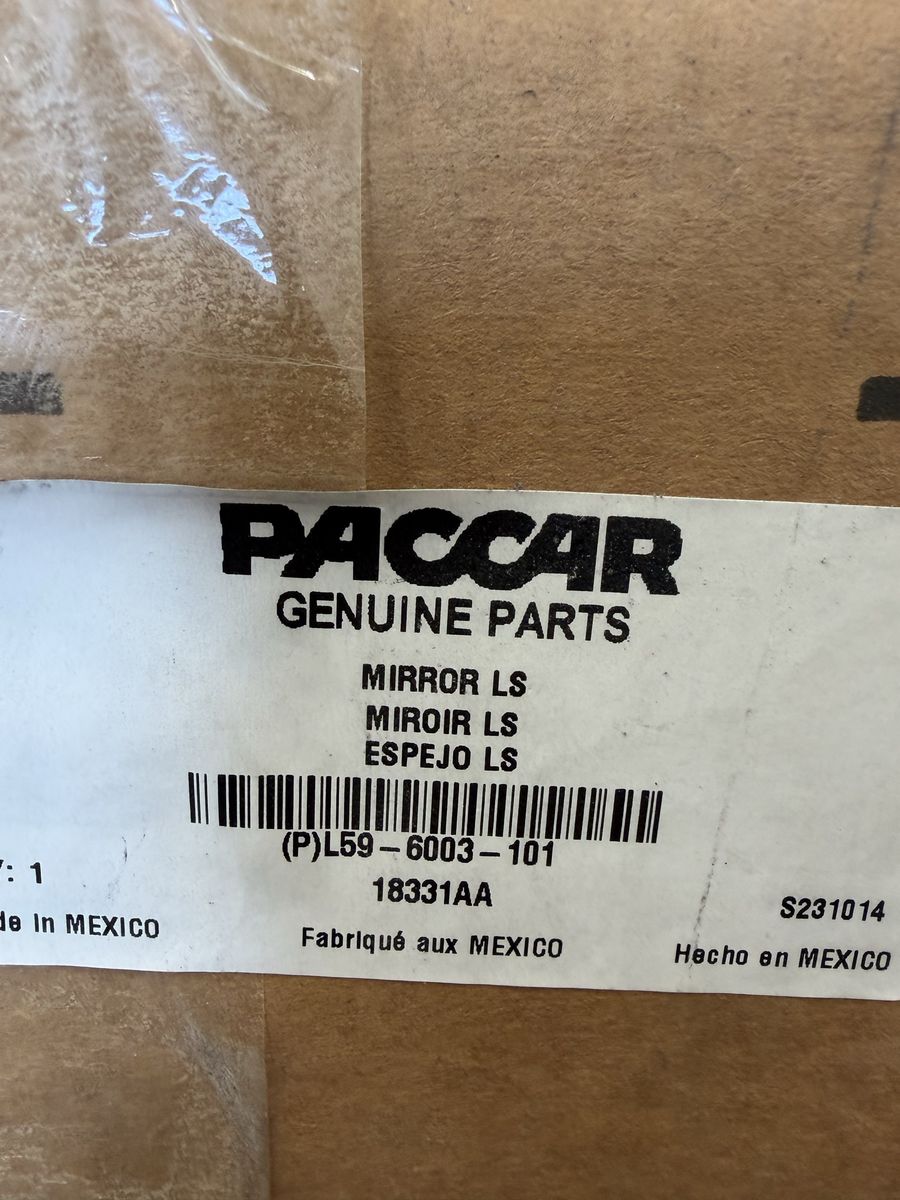 OEM PACCAR Genuine Parts Truck Mirror Left Side (LS) L59-6003-101 and Right Side (RS) L59-6003-101R New