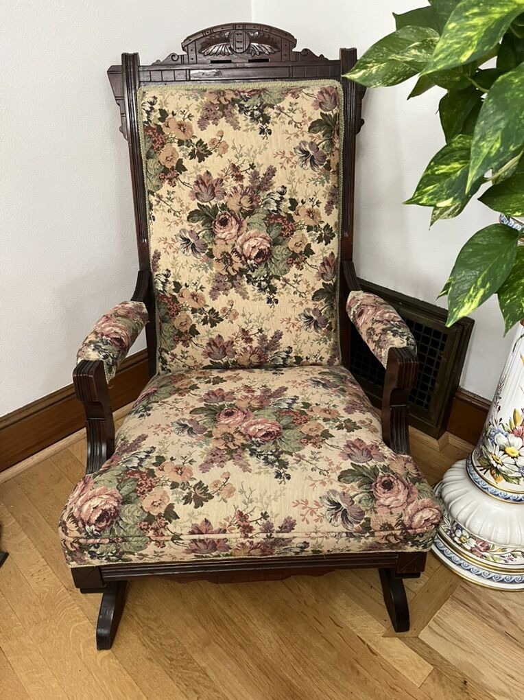 Eastlake Victorian Walnut Women's Rocking Chair