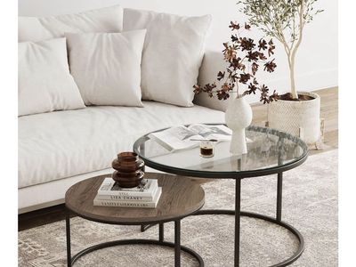 Nathan James Stella Round Modern Nesting Coffee Set of 2