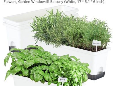 Oliz 17-Inch Window Box Planter Set of 4 with Trays, White (free delivery to SLC or South Idaho)