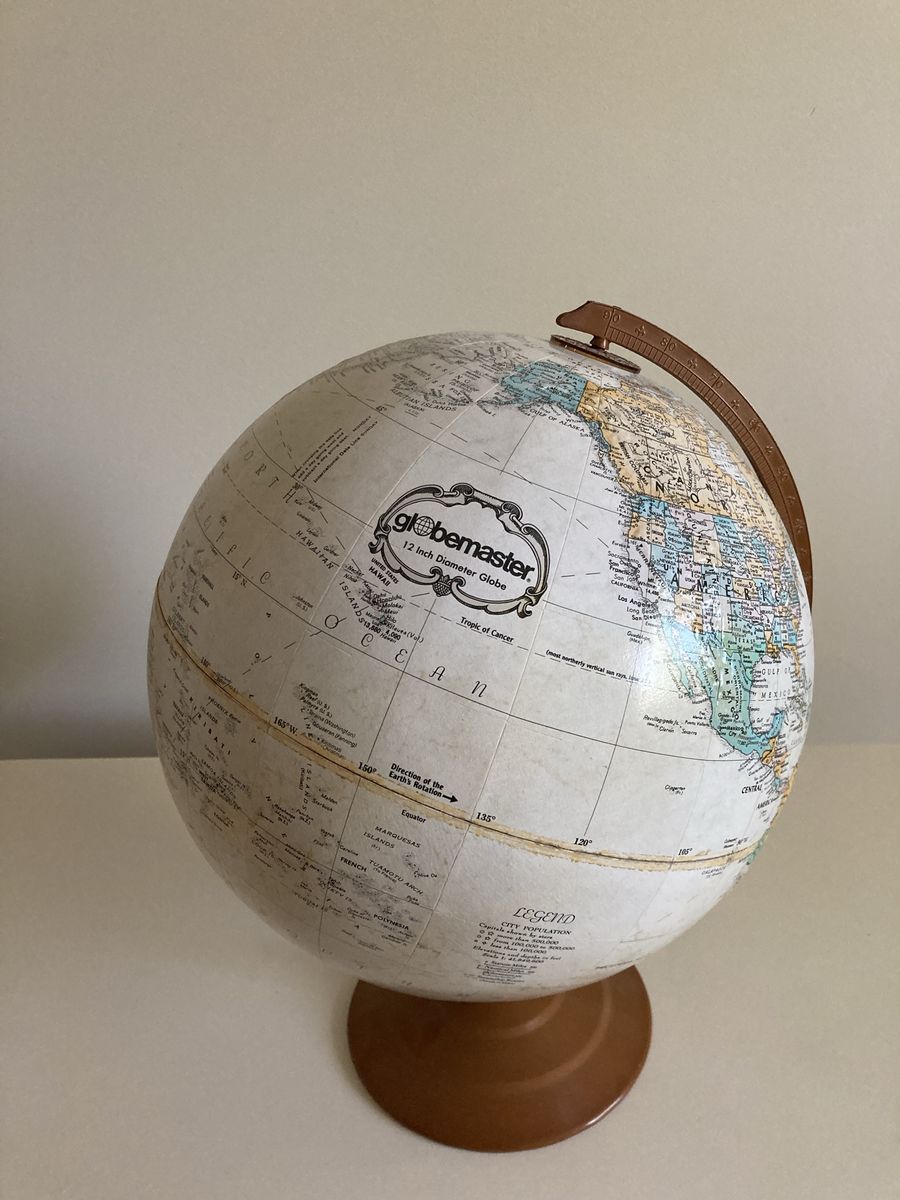 Vintage Globemaster 12” world globe