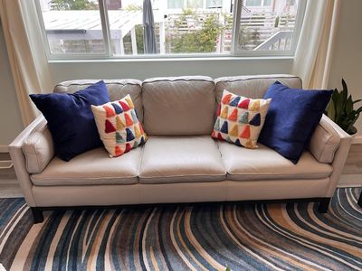 Virton Light Gray Modern Leather Sofas