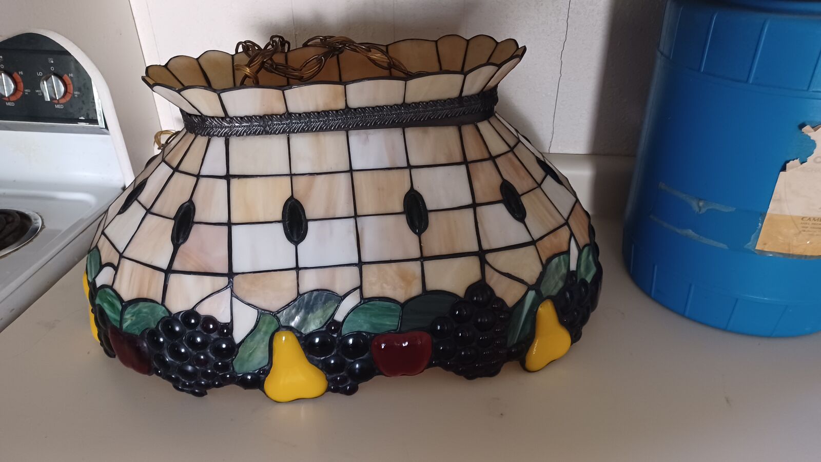 Stain Glass Hanging bar light 15 W 25 L 12 H inches