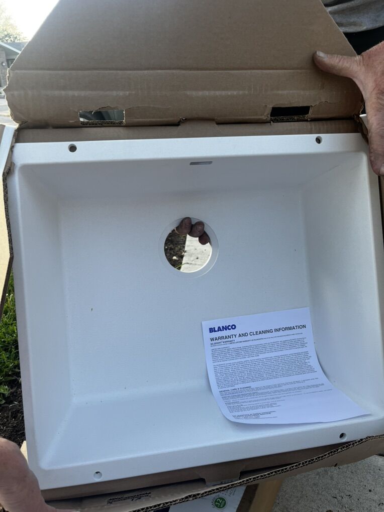 Sink Single White Large Bowl