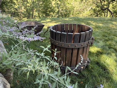 Antique Wooden Wine Press Basket and Hopper Crusher Circa 1915