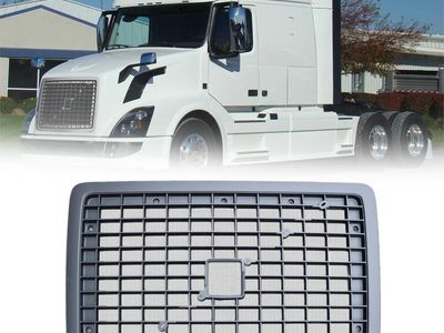 2004-2017 Volvo VNL Paint Front Grille with Bug Screen, BLACK