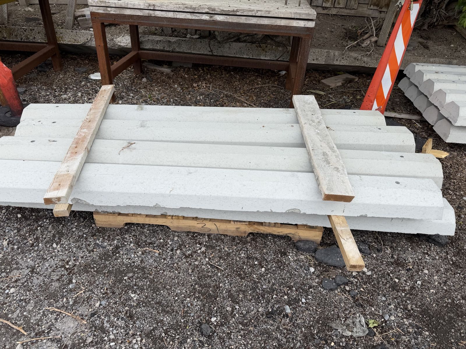 Eight-foot-tall concrete bumpers
