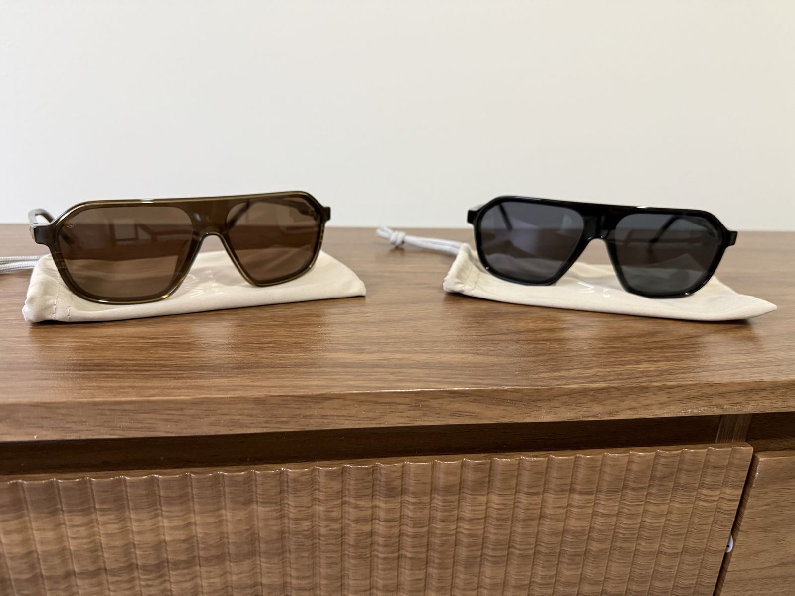 2-Pair WMP Eyewear Black & Brown Aviator Sunglasses - Polarized, Smudge Proof, Anti-Glare