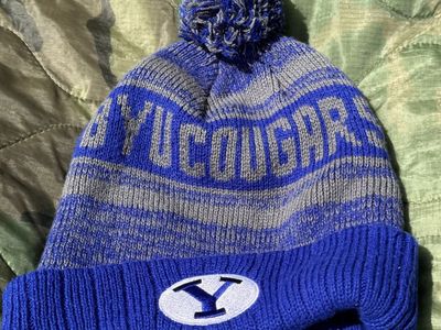 BYU Cougars Pom Beanie Blue Gray - One Size, NWOT