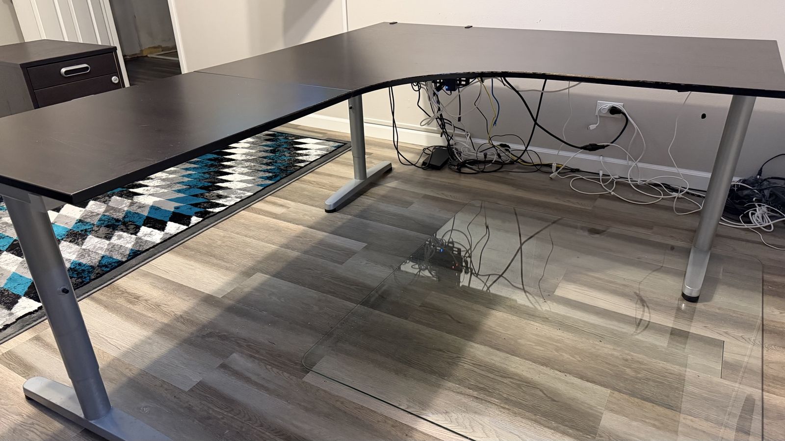 Ikea L-Shaped Desk & File Cabinet