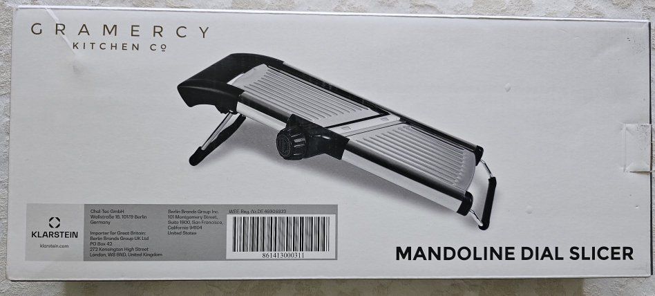 Gramercy Kitchen Co. Adjustable Mandoline Slicer with 12 Slice Levels & Cut-Resistant Gloves