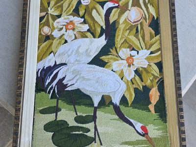 Vintage Crewel, frame needs repaired