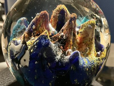 Hand Blown Art Glass Ocean Fish Aquarium Paperweig