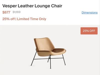 Modern Tan Leather Chair with Wooden Shell and Black Metal Legs By Burrow